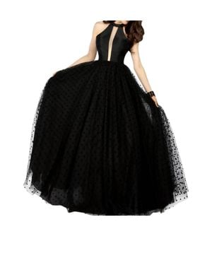 Karishma Creations Elegant Beaded Mikado/Tulle Ball Gown - Black