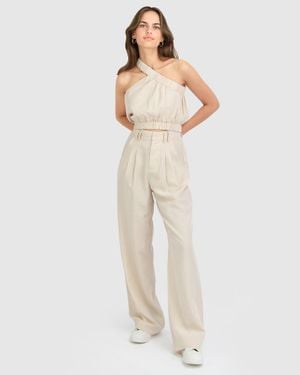 Belle & Bloom State Of Play Wide Leg Pant - Natural