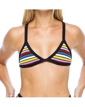 Indah Ringlo Knit Triangle Bikini Top - Black