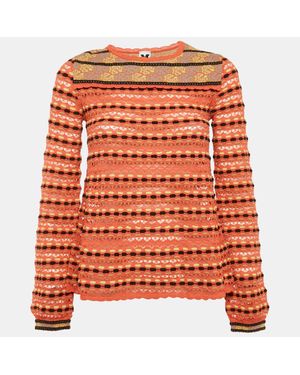 Missoni Pointelle Knit Long Sleeve Top - Orange