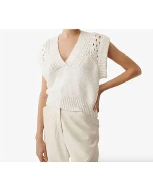 IRO Nerea V-Neck Sleeveless Sweater - White