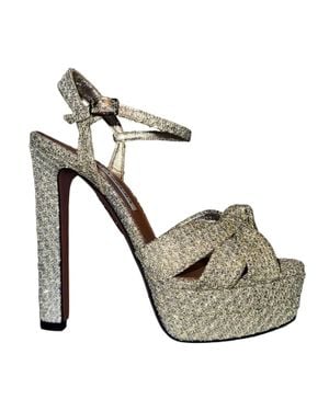 Aquazzura Nina Ankle Strap Sandal - Metallic