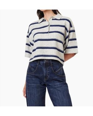 Habitual Striped Rugby Polo Sweater - Blue