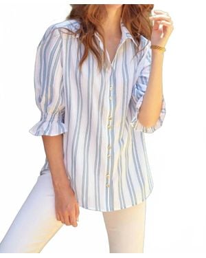 Finley Sirena Drop Needle Button-Down Shirt - Blue