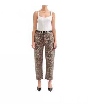 DAZE Westward High Rise Barrel Leg Jeans - Brown