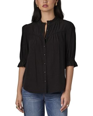 Wit & Wisdom Eyelet Woven Top - Black