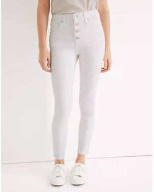 Madewell 10" High Waist Button Fly Skinny Jeans - Pink