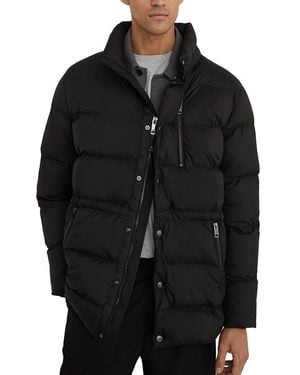 Reiss Lebane Hooded Quilted Puffer Casual Jacket - Black