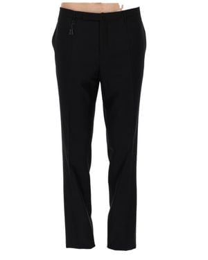 Incotex Tailored Wool Pants With Classic Silhouette - Black