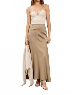Moon River Valerie Strapless Knit Top - Natural