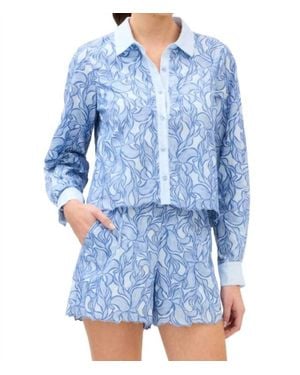 Allison Phoebe Cropped Boxy Top - Blue