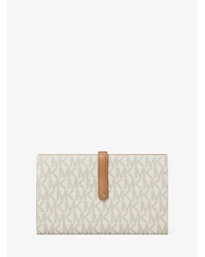 Michael Kors Jet Set Travel Large Signature Logo Wallet - White