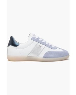 Nero Giardini Mixed Leather Low-Top Tennis Sneakers - Blue