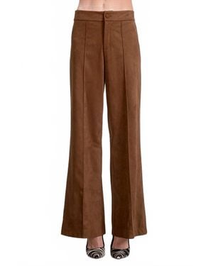 Elan Suede High Waist Pant - Brown