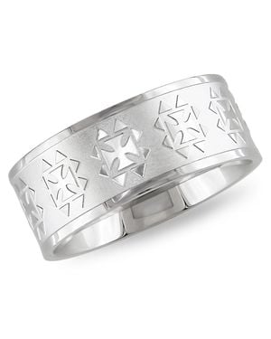Mimi & Max Textured Band Stainless Steel - Metallic