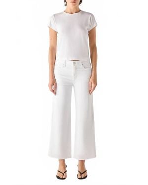 AMO Robbie Mid Rise Flare Pants - White