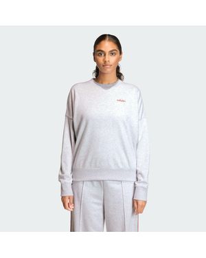 adidas Seasonal Essentials Colorpop Sweatshirt With Embroidered Graphic - White