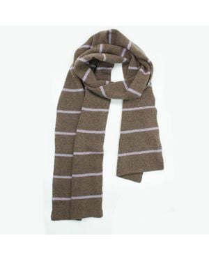 Portolano Cashmere Striped Scarf - Brown