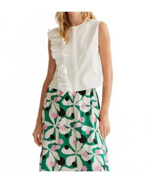 Compañía Fantástica Cotton Ruffle Top - Green