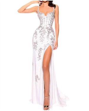 Amarra Starlight Embellished Corset Gown - White