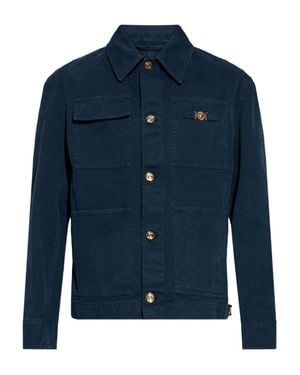 Versace Structured Silk And Nylon Jacket - Blue
