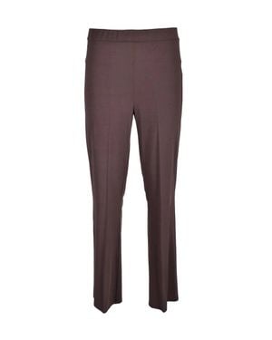1 One Viscose Stretch Pants With Straight-Leg Cut - Purple