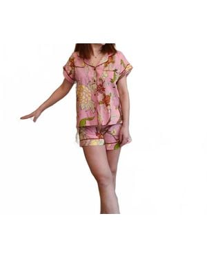 Powell Craft Botanical Short Pajama Set - Red