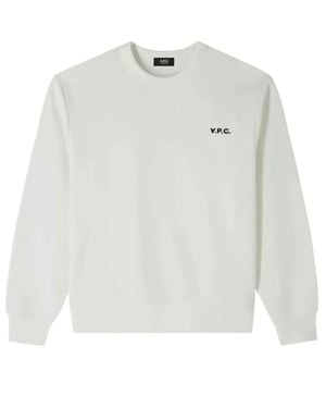 A.P.C. Long-Sleeve Crewneck Sweatshirt With Design - White