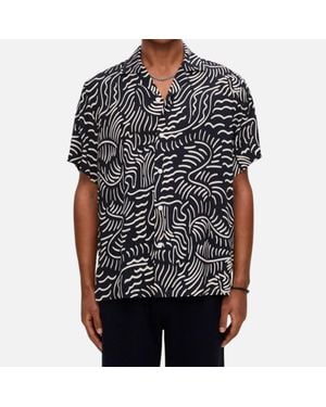 Oas Tar Lorenzo Short Sleeve Viscose Shirt - Black