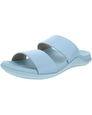 Steve Madden Libraa Faux Leather Slip On Footbed Sandals - Blue