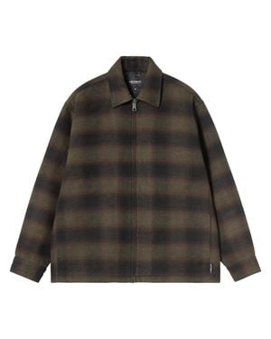 Carhartt Plaid Alton Pointed Collar Zip-Up Jacket - Gray