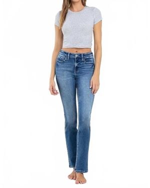 VERVET BY FLYING MONKEY Jeanne High Rise Long Slim Strait Jeans - Blue