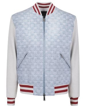 DSquared² Monogram Zipped Kaban Cotton Bomber Jacket - Blue