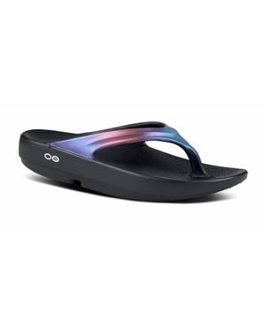 OOFOS Oolala Luxe Thong Slippers - Black