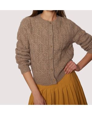 Lost + Wander Georgina Knit Crew Cardigan - Brown