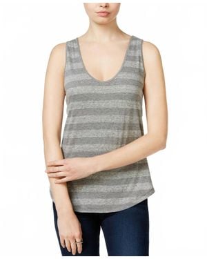 Rachel Roy Striped Essential Tank Top - Gray