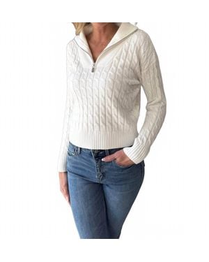 J. Society Poppy Cable Long Sleeve Sweater - White
