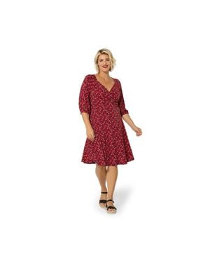 Leota Puff Sleeve Sweetheart Becca Dress Size 1X - Red
