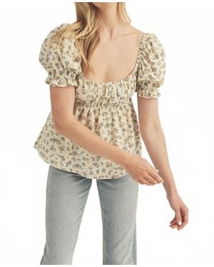 Storia Willow Floral Top - Natural