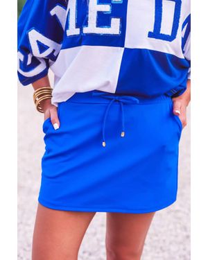 Jess Lea Tiger Pull-On Solid Skort - Blue