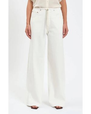 DAZE Madison Mid Rise Wide Leg Jeans - White