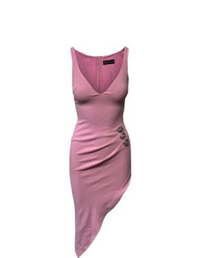 David Koma Crystal Embellished Asymmetric Dress - Pink