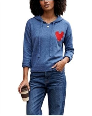 J. Society Embroidered Heart Hoodie - Blue