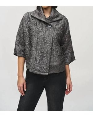 Joseph Ribkoff Textured Woven Jacquard Boxy Jacket - Black