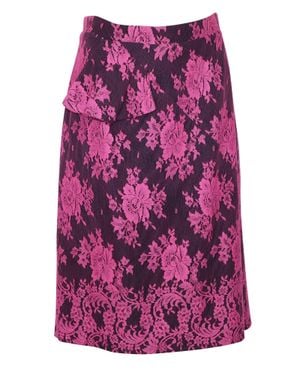 Erdem Shawna Floral Lace Skirt - Purple