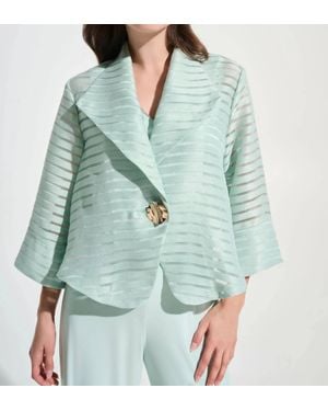 Joseph Ribkoff Shadow Stripe Lapel Swing Jacket - Green