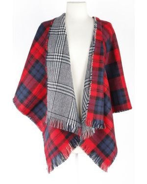 TRUEDAMES Classic Plaid Fringe Scarf - Red
