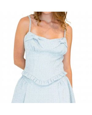 Kestan Elora Tweed Top - Blue