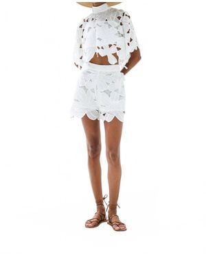 LACE The Label Koufonisi Lace Cropped Blouse - White