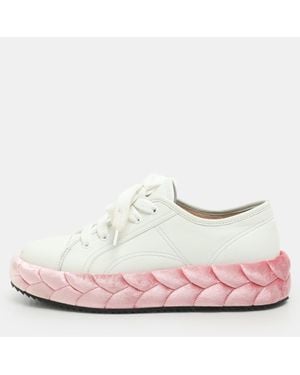 Marco De Vincenzo Leather And Velvet Rope Sneakers - Pink
